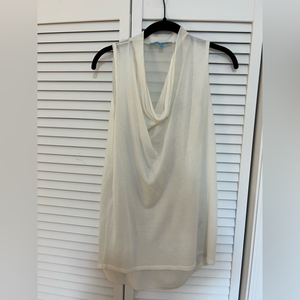 Antonio Melani Sleeveless Work Shirt Cream